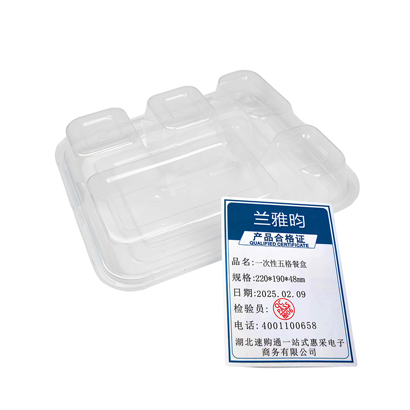 兰雅昀 一次性五格餐盒 220*190*48mm 箱