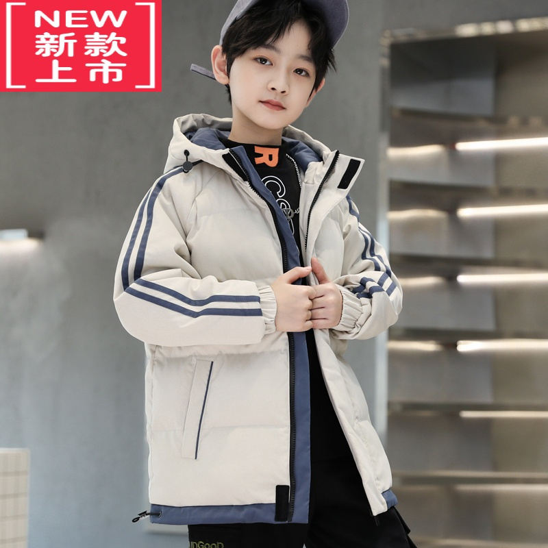 可莉允男童棉衣外套2022新款儿童冬装羽绒棉服大童男装短款派克棉袄加厚