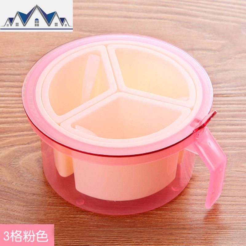 调料盒厨房用品收纳瓶家用四格一体套装调味品装盐糖味精的盐罐子_11_868 三格粉色