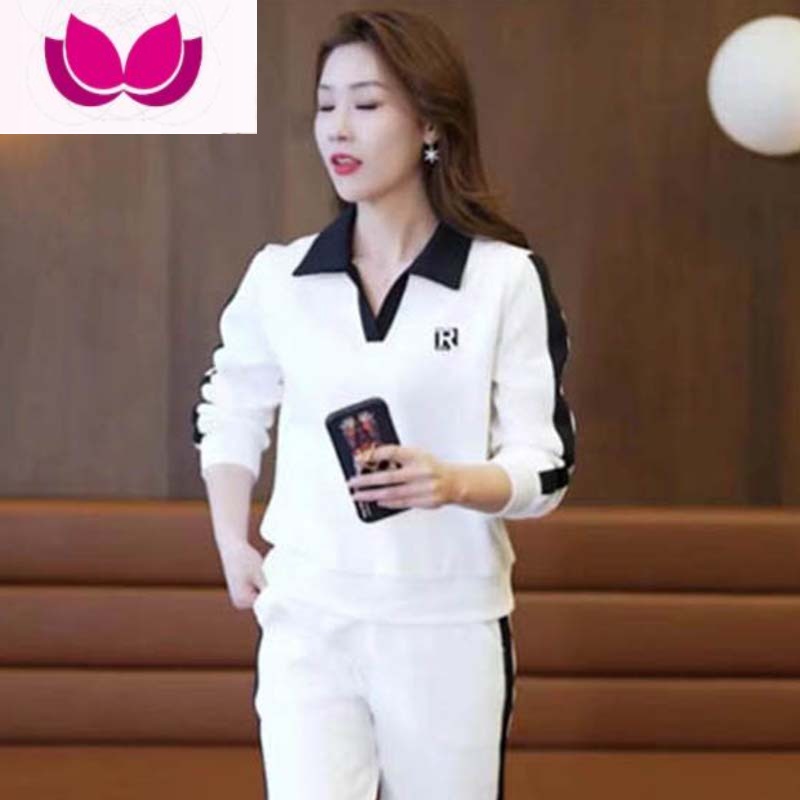 七斓职业运动服套装春装女装2023新款洋气时尚今年流行休闲套高清大图