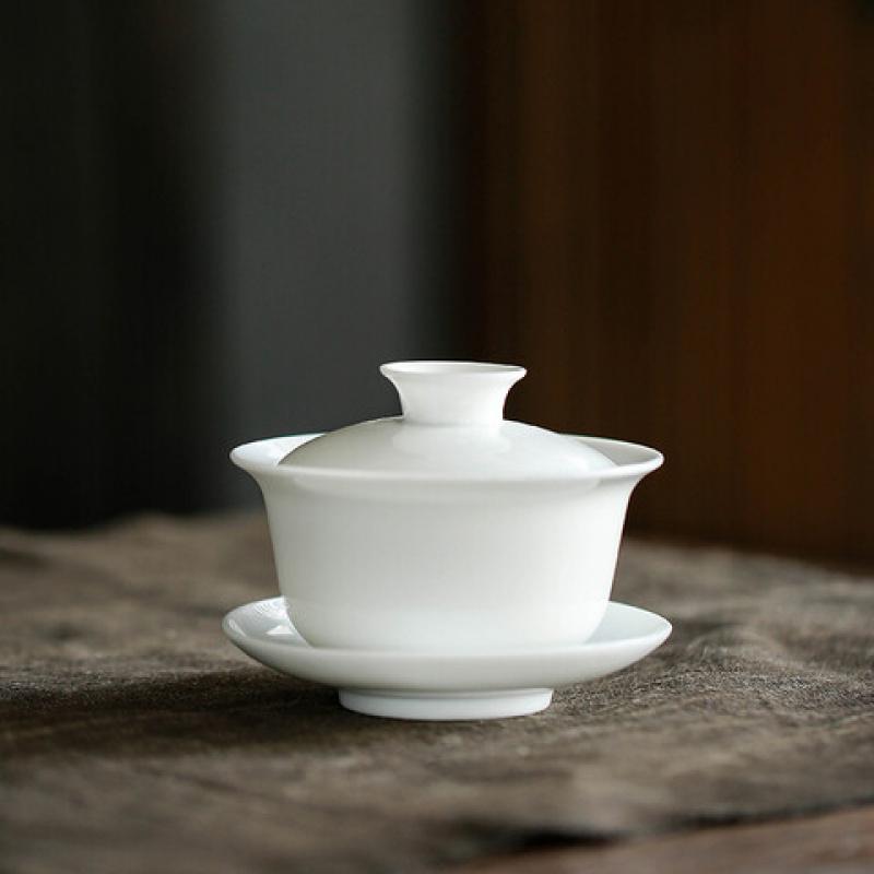 苏氏陶瓷 J00 高白瓷干泡组(茶杯*8茶壶*1干泡盘*1盖碗*1茶海*1茶漏*1) 十三件套 (单位:套)高清大图
