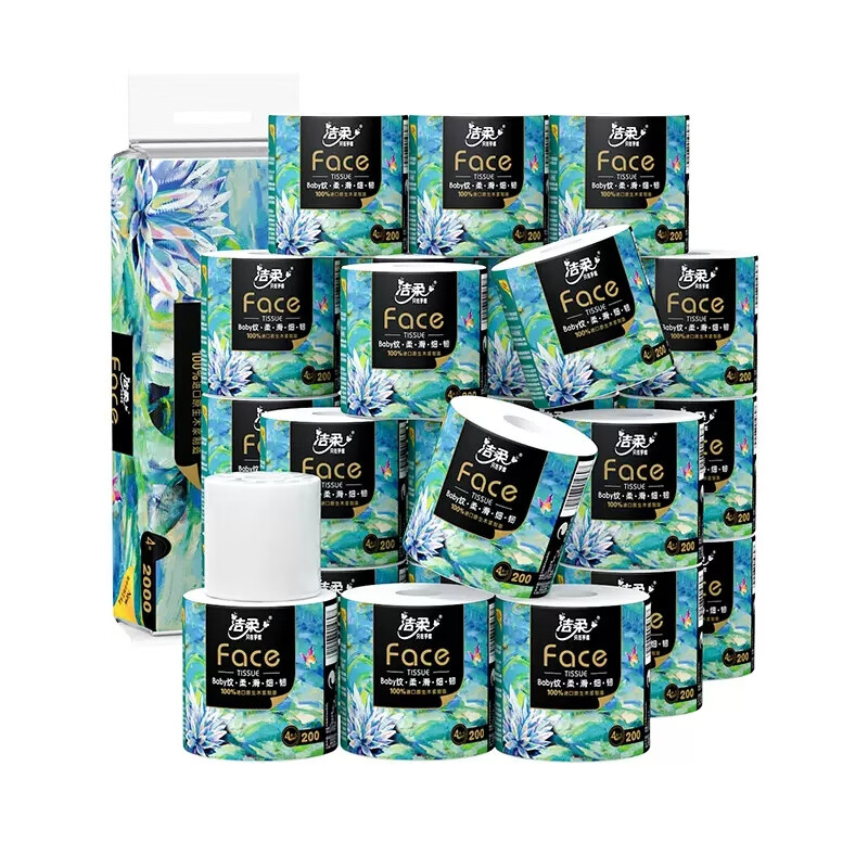 洁柔 BJ203-10 有芯卷纸 卫生纸200g (Face艺术油画) 10卷/提高清大图