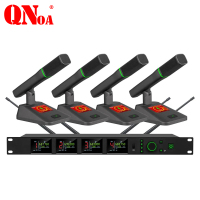 QNOA 启诺QN-SWM640真分集一拖四无线麦克风天线分离技术稳定接收黑(台)