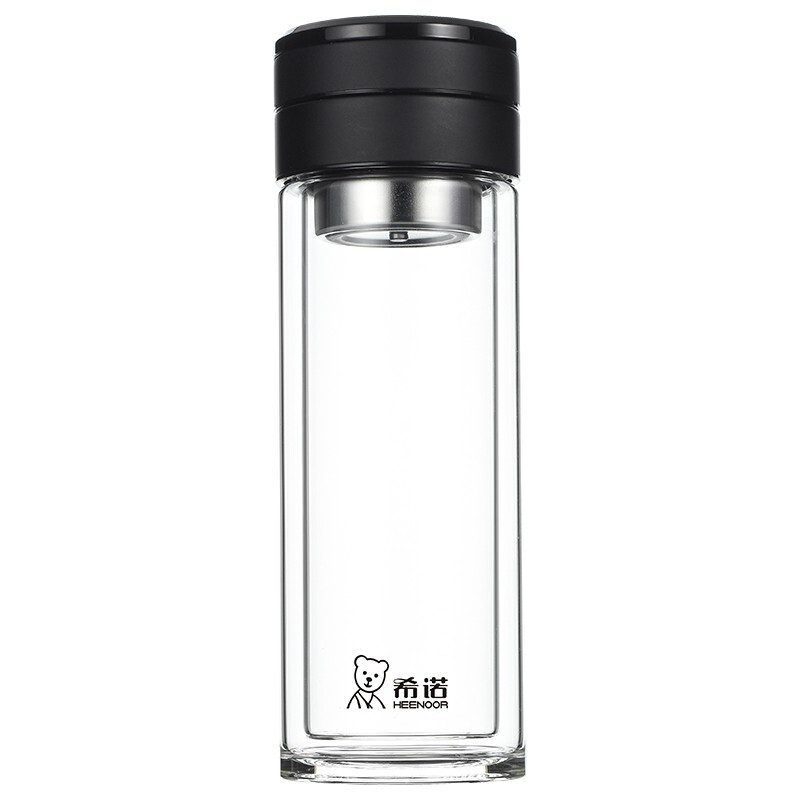 希诺 双层茶水分离玻璃杯320ml XN-7095/个