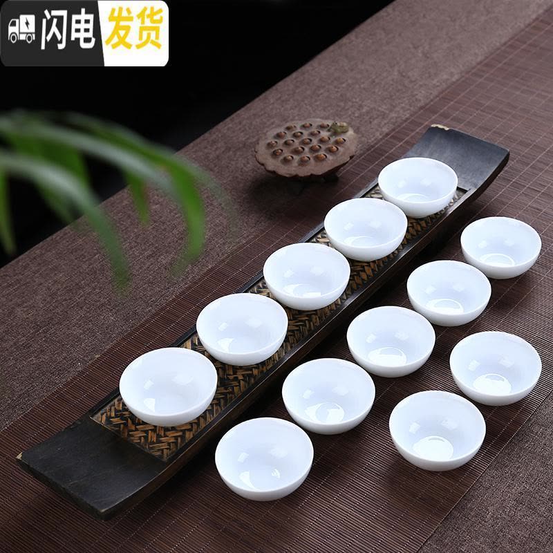 三维工匠德化茶具 泡茶白瓷小茶杯子品茗杯 单杯功夫普洱茶杯纯白色陶瓷杯 10款:6.8cmx3cm图片