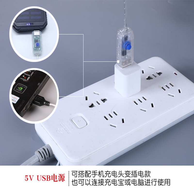 圣诞节窗帘灯发光小彩灯LED 圣诞五角星+雪花USB