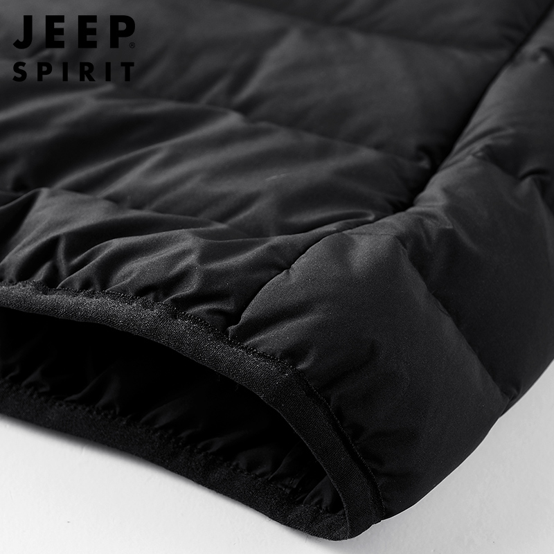 JEEP吉普男士羽绒服秋冬轻便连帽防风羽绒棉服修身休闲棉袄中青年户外保暖上衣高清大图