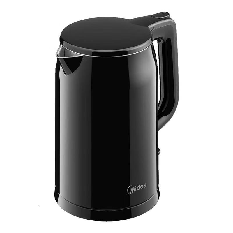 美的电热水壶 家用烧水壶 食品级304不锈钢 双层防烫 1.7L MK-AEK17S01高清大图