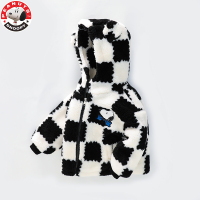 史努比(SNOOPY)男女中小童加绒外套秋冬季加厚儿童连帽棋盘格外套潮SXM143