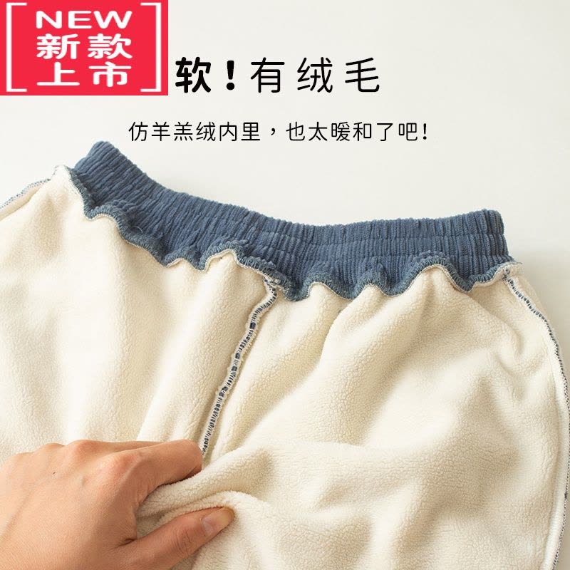 可莉允SOYO男女童加绒裤子秋冬新款儿童灯芯绒加厚保暖休闲裤保暖裤图片