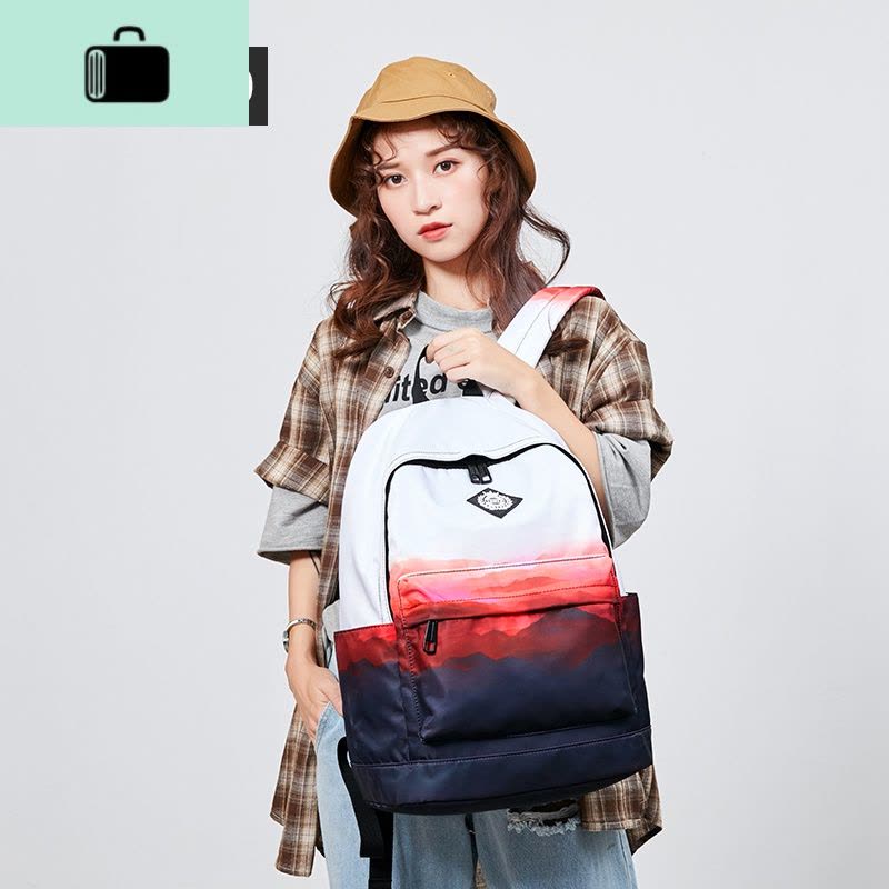 双肩包女韩版初高中学生书包时尚潮流2019新款ins风印花背包男NEW LAKE图片