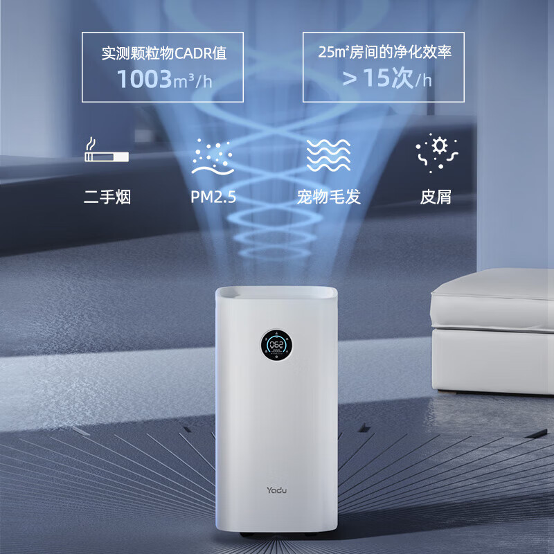 亚都Yadu KJ1000G-T1000(Hi)空气净化器 除甲醛烟味异味 甲醛数显高清大图