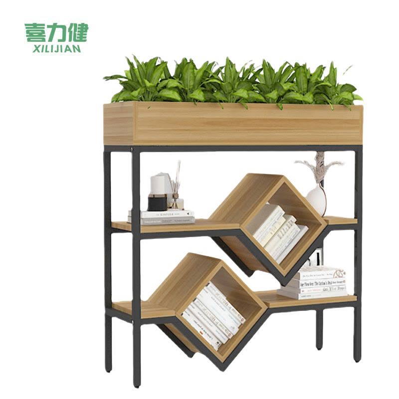 喜力健 隔断装饰花架 浅胡桃-100CM 个图片