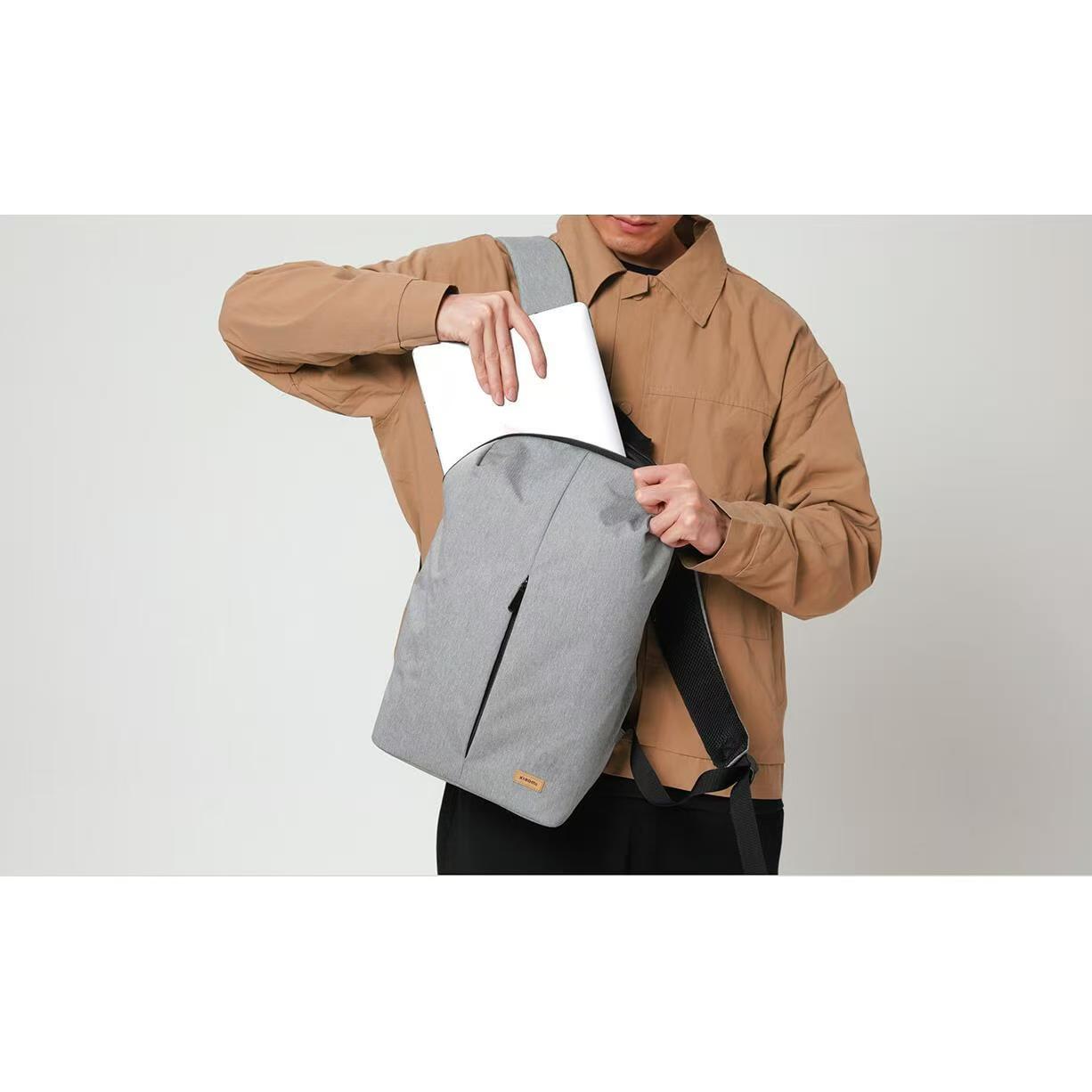 小米定制简约双肩包米家休闲多功能男女笔记本电脑包聚酯纤维书包高清大图