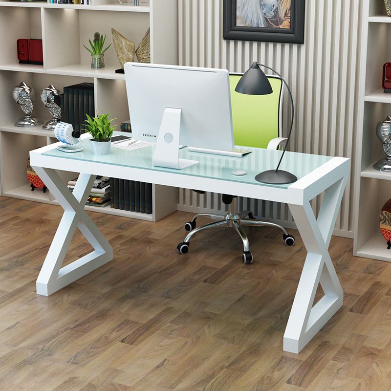 钢化玻璃简易电脑桌闪电客个性时尚办公桌简约现代书桌台式家用电脑