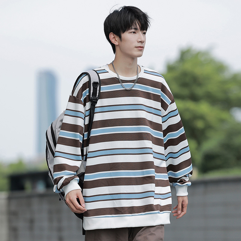 狮臣SHICHEN 2023年秋季新款男士卫衣衣服青少年卫衣潮流百搭长袖圆领男装宽松时尚运动卫衣男