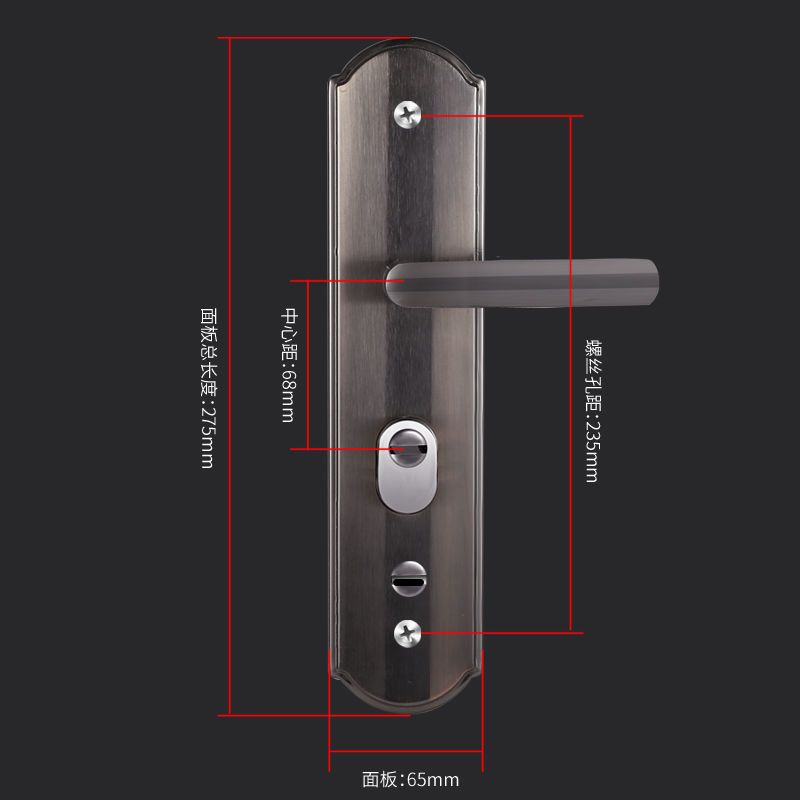 [一副把手]单活/经济型 左内开 防盗门锁套装锁具把手家用通用型天地锁把手锁大门锁木室内门锁心