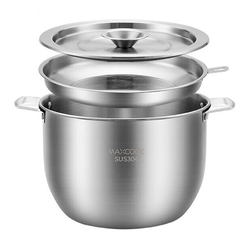 MAXCOOK调料罐304不锈钢5.2L猪油罐调味罐带盖带网MCWA9059