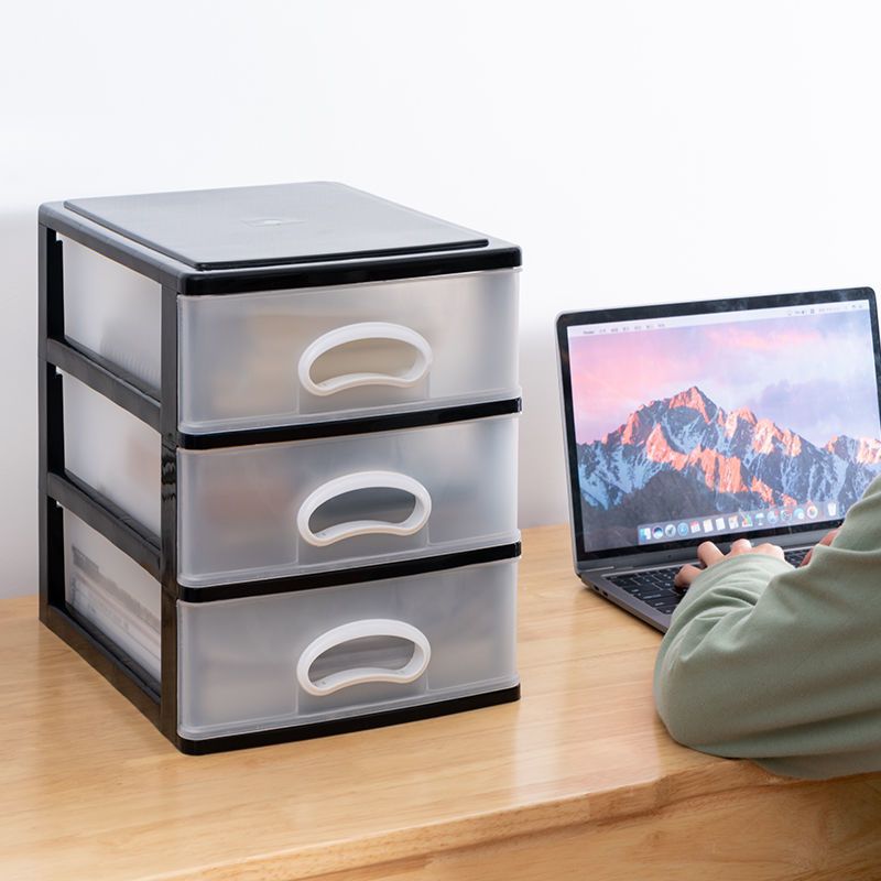 中号1层 白色(磨砂透明加厚) 白色透明多层抽屉式收纳盒塑料小收纳柜