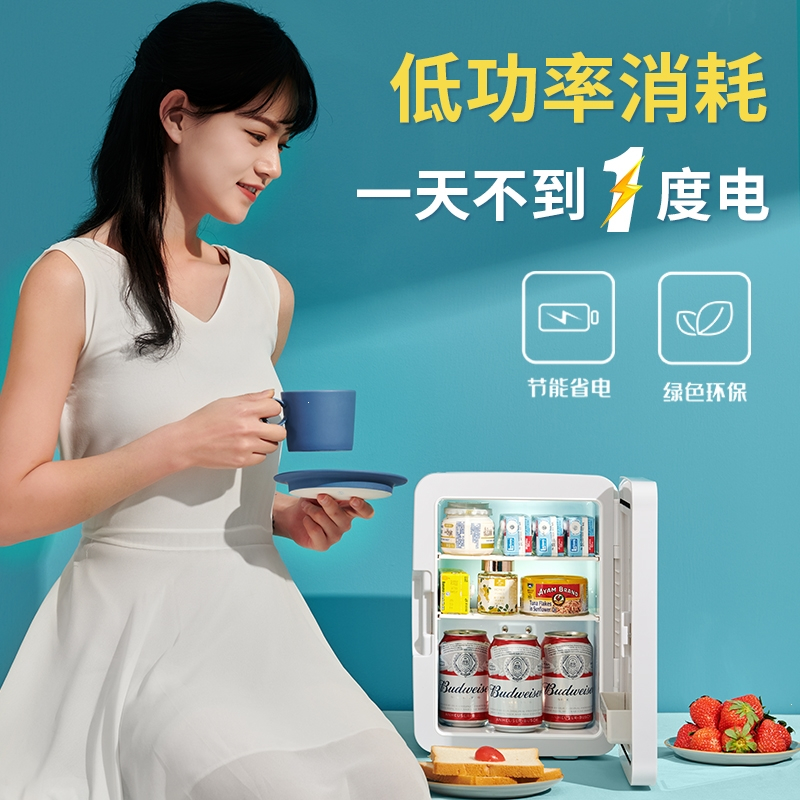 SAST先科迷你小冰箱冷冻冷藏车载家用宿舍化妆品面膜保鲜租房储奶冰柜_冷藏款8L车家两用升级款.