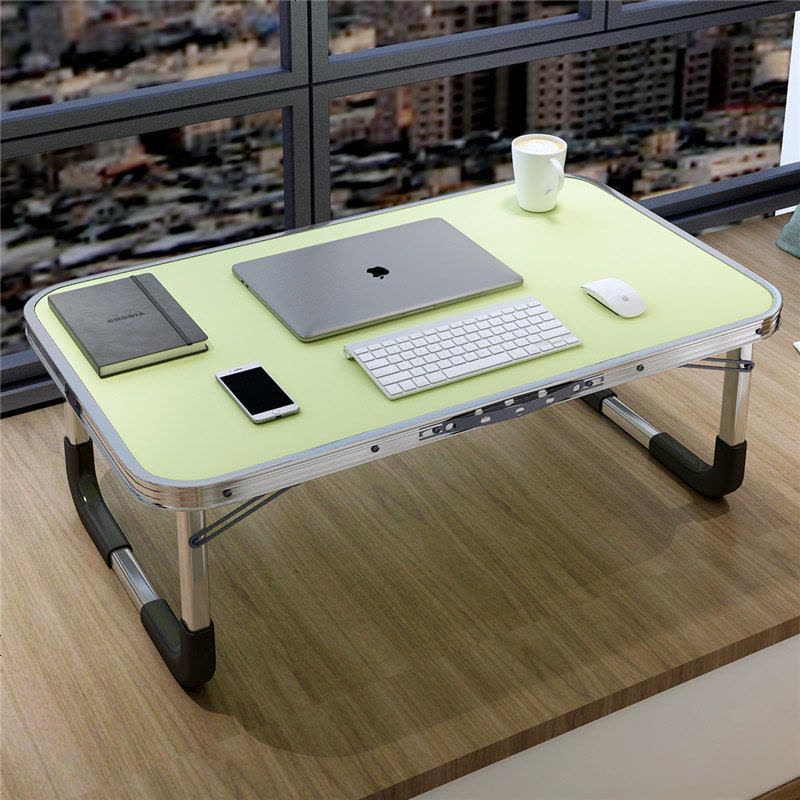 笔记本电脑桌做床上用书桌折叠桌懒人桌宿舍小桌子学生儿童学习桌 铝合金大号70X50-萌萌蓝图片