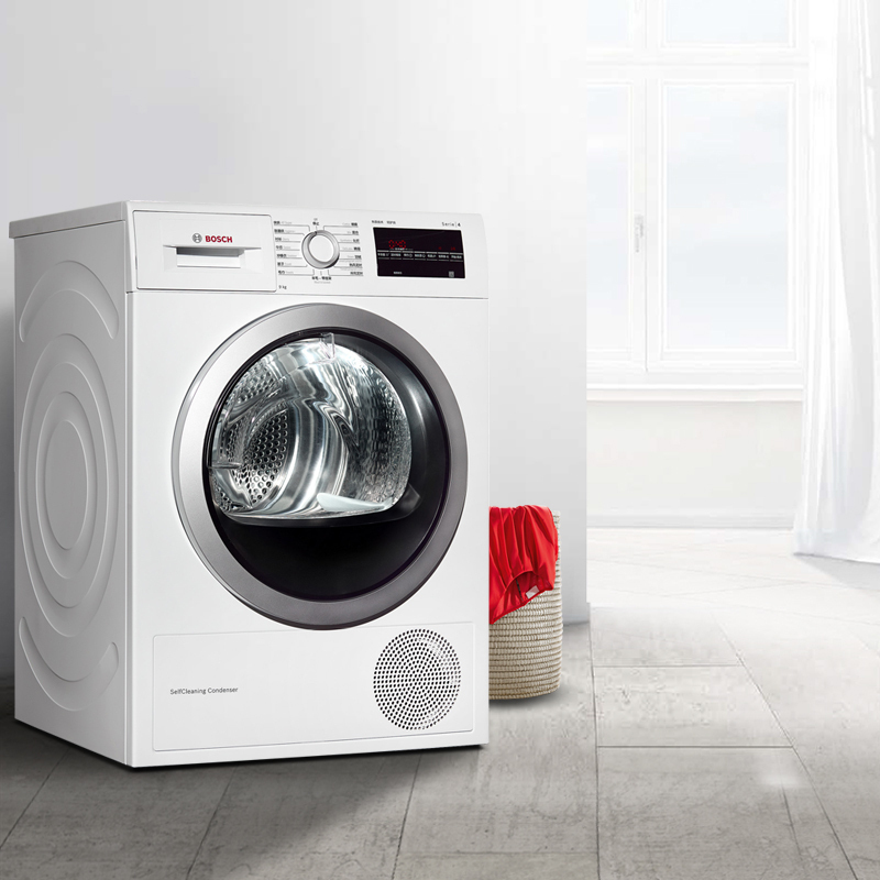 博世(BOSCH) WTW875601W 9公斤 烘干机 热泵干衣机 原装进口 婴幼除菌烘 智控烘干 低温护衣高清大图