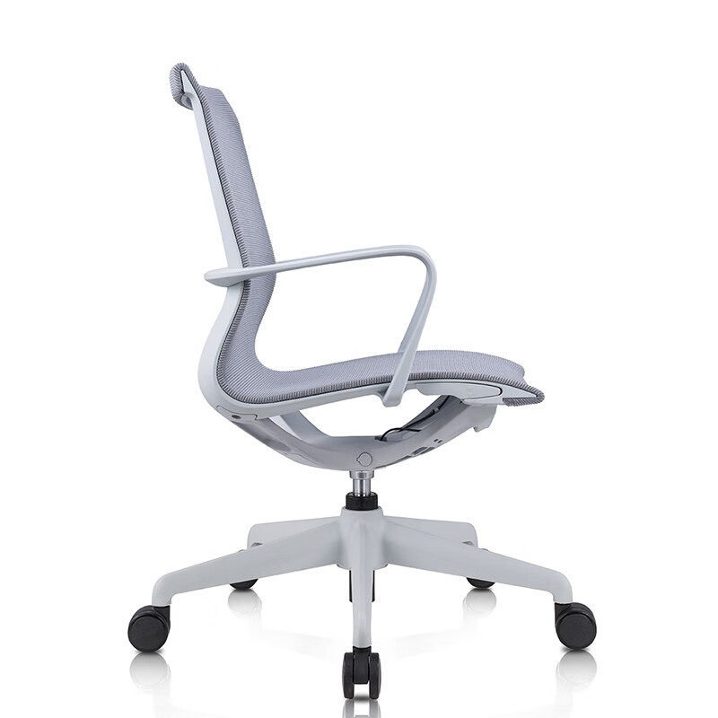 中意贝田 BT-S076休闲椅办公居家商务通用设计感接待会议椅 灰白框架高清大图