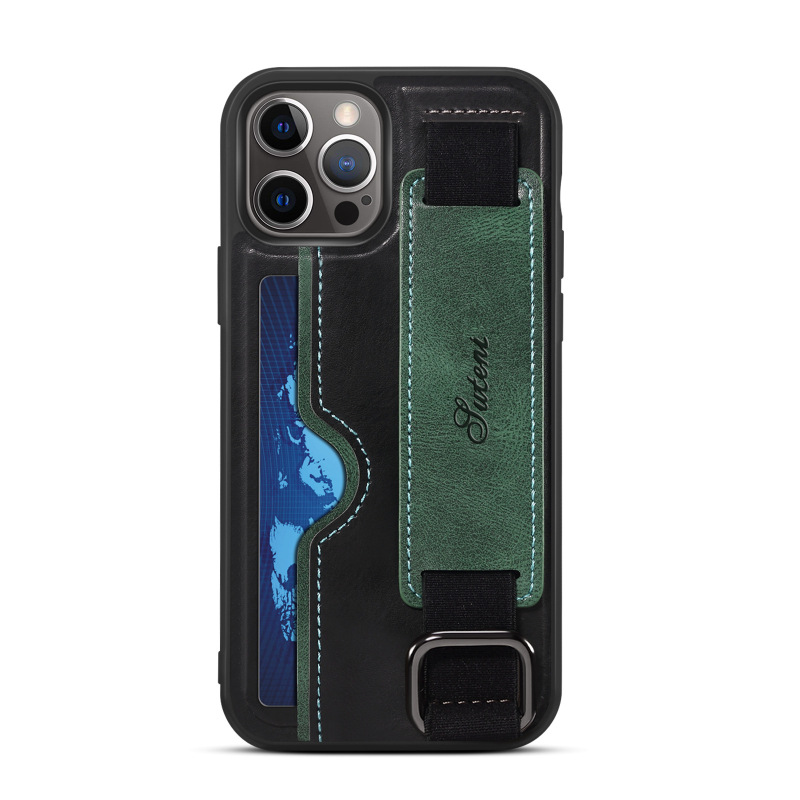 艾普奇苹果12promax手机壳真皮革iphone12全包保护套ip12插卡皮套户外