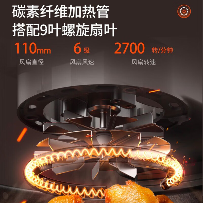 九阳太空系列空气炸锅KL55-V726高清大图