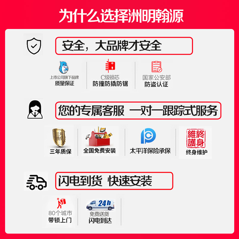 洲明翰源K8指纹锁家用防盗门智能密码门锁木门磁卡电子锁远程全自动 三锁舌 铜 通用型