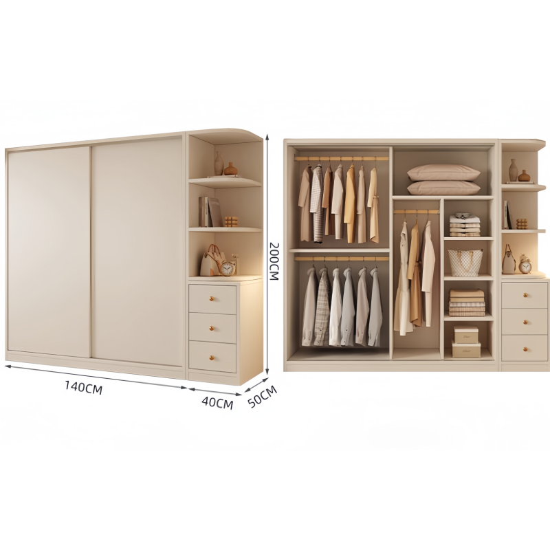 芙首泰衣柜含边柜1800*500*2000mm套高清大图