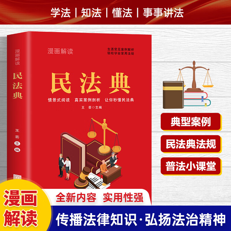 孩子读得懂的漫画民法典+漫画解读民法典 [正版]漫画解读民法典 法律科普法律常识普法书籍 生活中常见普遍法律典型案例 传高清大图