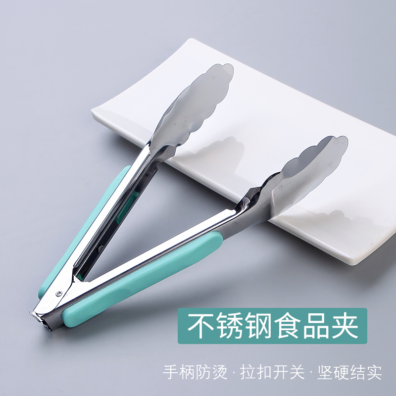 食品夹子不锈钢碳夹用具长夹子配件用品面包食物钳子户外烧烤工具