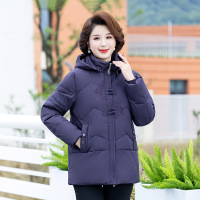 JPDUN女士大码中老年新款妈妈羽绒服女装冬装老年人冬季奶奶装外套加厚衣服 XL 紫色无毛领