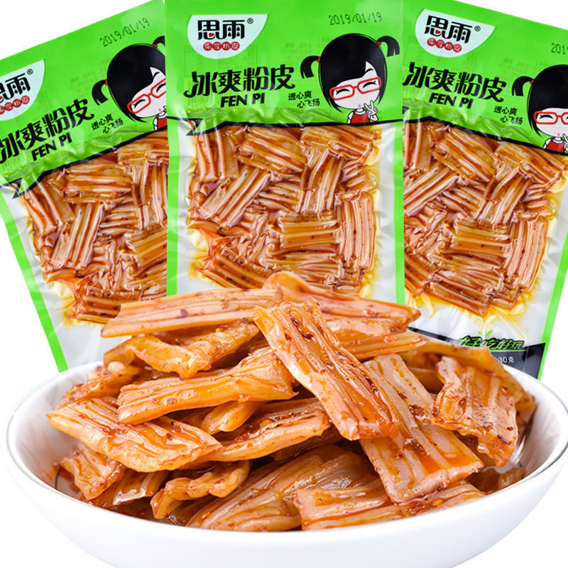 思雨冰爽粉皮辣条大辣片凉皮面筋怀旧风味童年麻辣休闲零食 10袋
