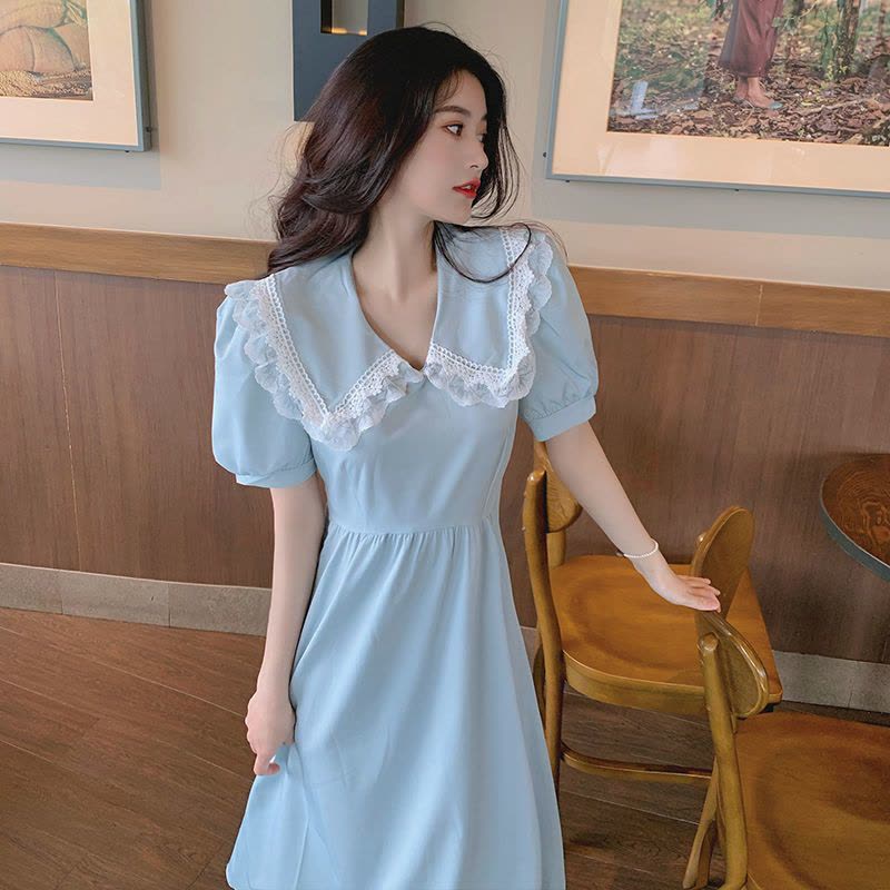 美动态大码女装法式娃娃领2022夏季新款连衣裙胖mm藏肉显瘦裙子图片