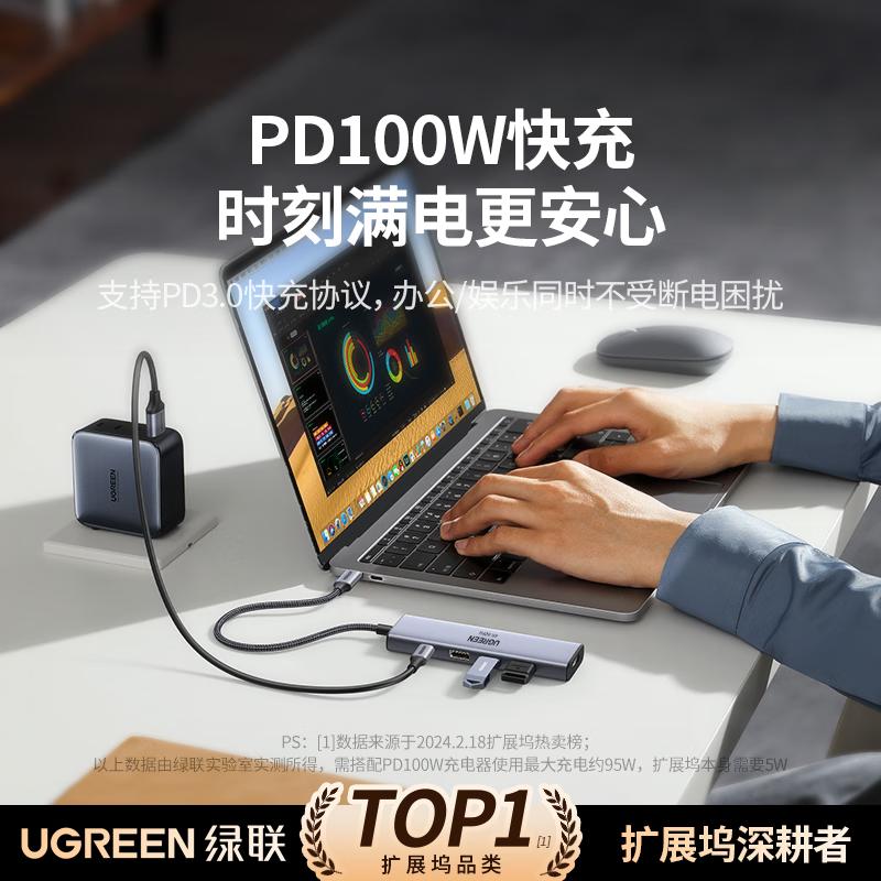 绿联(UGREEN)Type-C电竞扩展坞144Hz高刷拓展坞适用mac mini电脑Steamdeck游戏ROG掌机高清大图