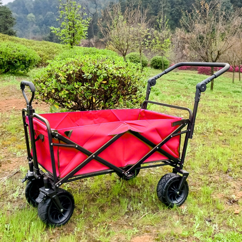 户外野营小拉车野餐购物营地钓鱼回固折叠便携露营拉货手推车四轮拖车
