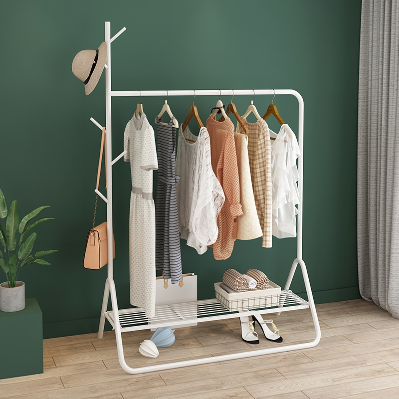 简约现代铁艺网红衣帽架落地阿斯卡利简易衣服卧室家用置物收纳挂衣