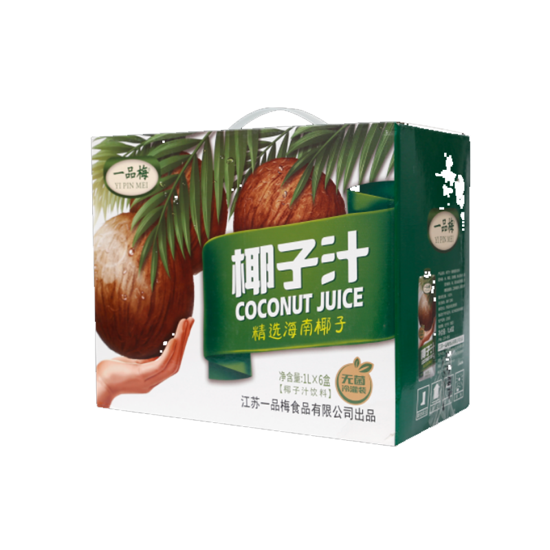 [江苏乡村振兴][财政集采][涟水]城乡志富 生榨椰子汁 果肉果汁饮料 1L*6盒 整箱装