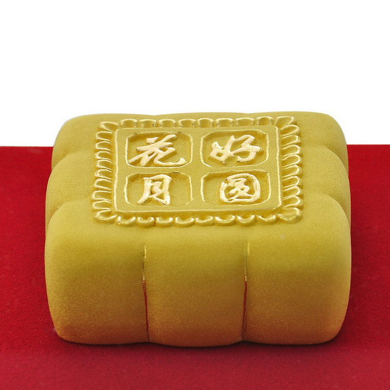 梦克拉 工艺铸金绒沙金月饼摆件 花好月圆高清大图