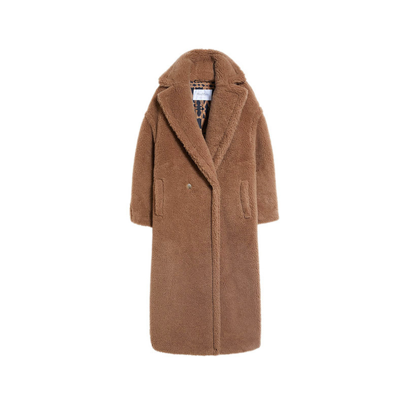 麦丝玛拉 max mara 女士 骆驼绒长款泰迪熊大衣外套10164326 edoardo