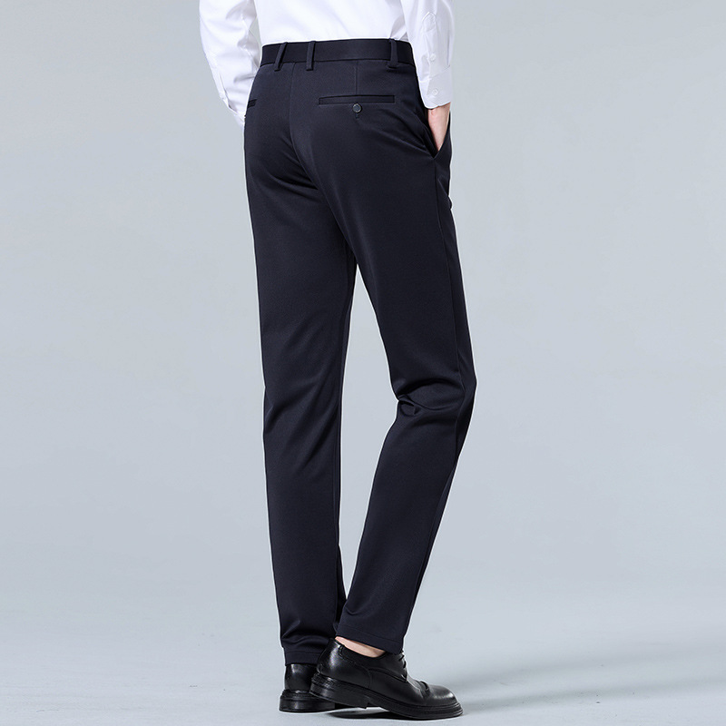 啄木鸟西裤男士商务正装2025秋冬新款潮修身直筒休闲加绒加厚长裤高清大图