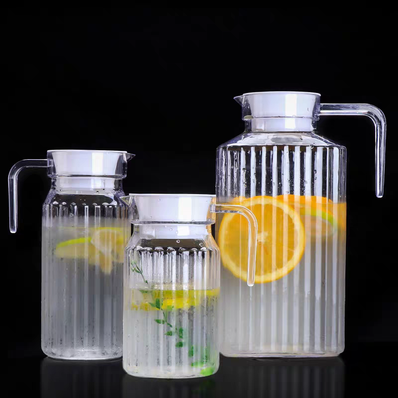 百春宝 亚克力水壶 1.1L 条纹壶 塑料 凉水壶 耐高温 果汁壶 餐厅 饭店 扎壶 商用 一个高清大图