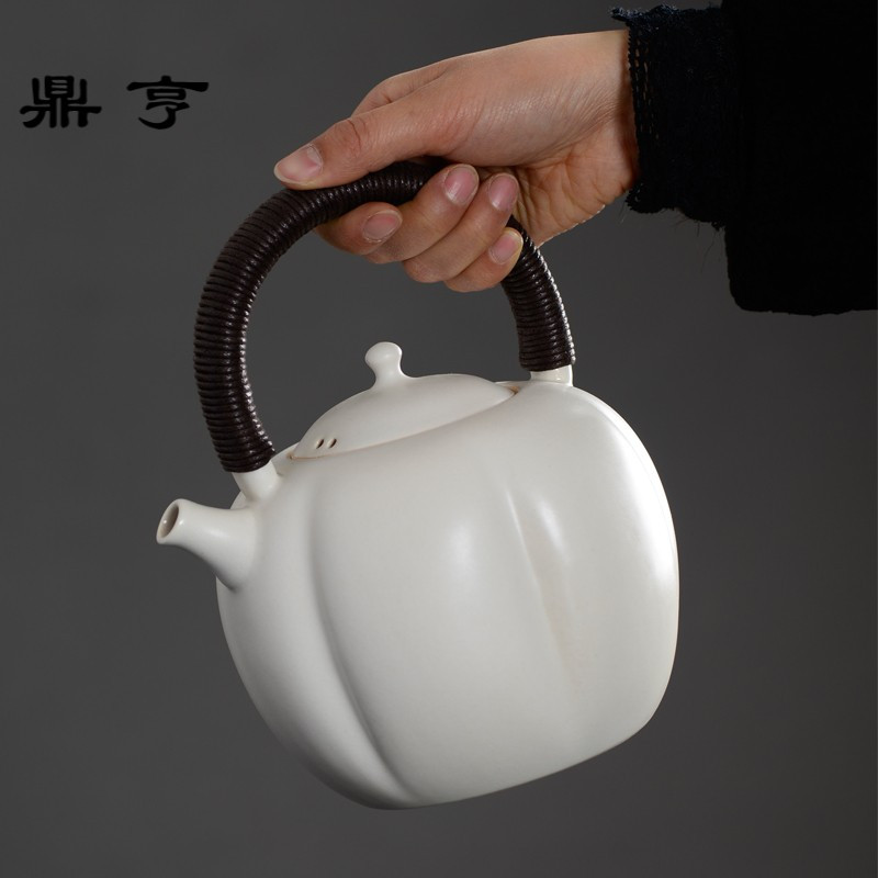 鼎亨 苏打釉陶壶 陶瓷白泥南瓜壶 煮茶壶 烧水泡茶壶功夫茶具