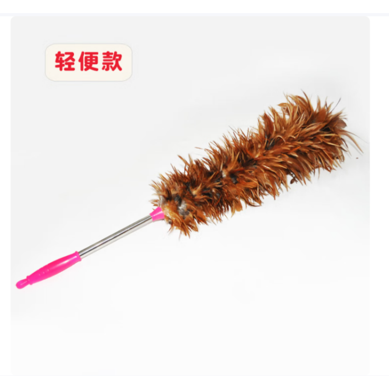 兰诗 LAUTEE JMD-001A 酒店物业清洁鸡毛掸 除尘掸 不锈钢粉手柄一个