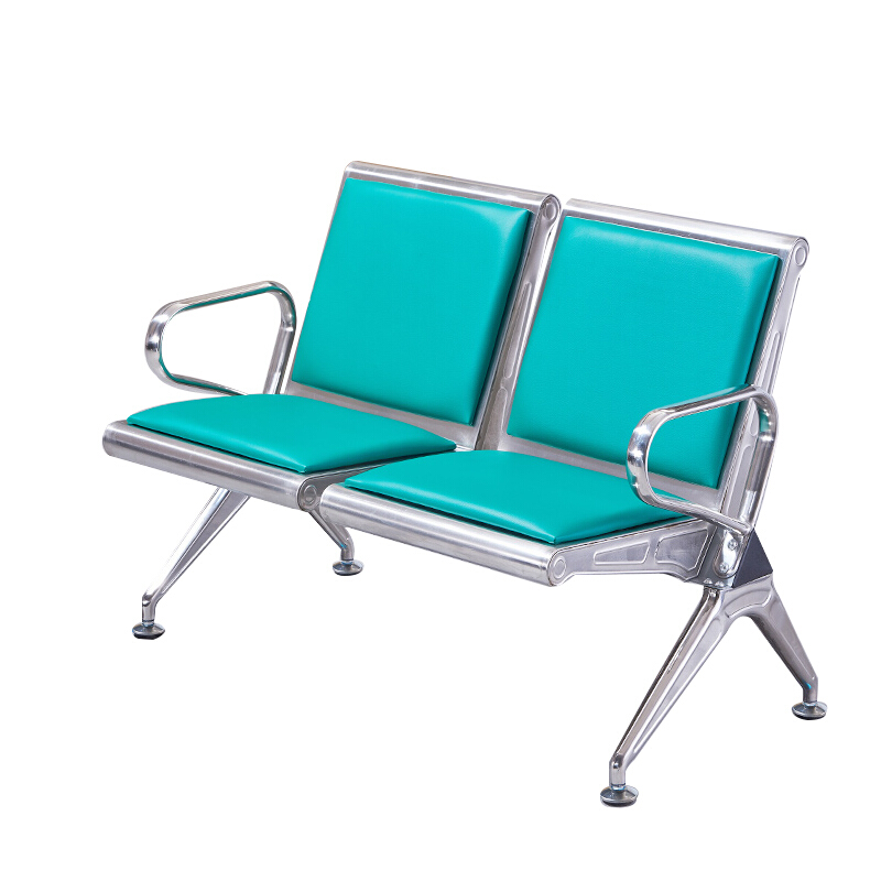 绵冠MIANGUAN机场椅候车椅连排椅医院候诊椅输液椅银行等候椅 绿色双人位