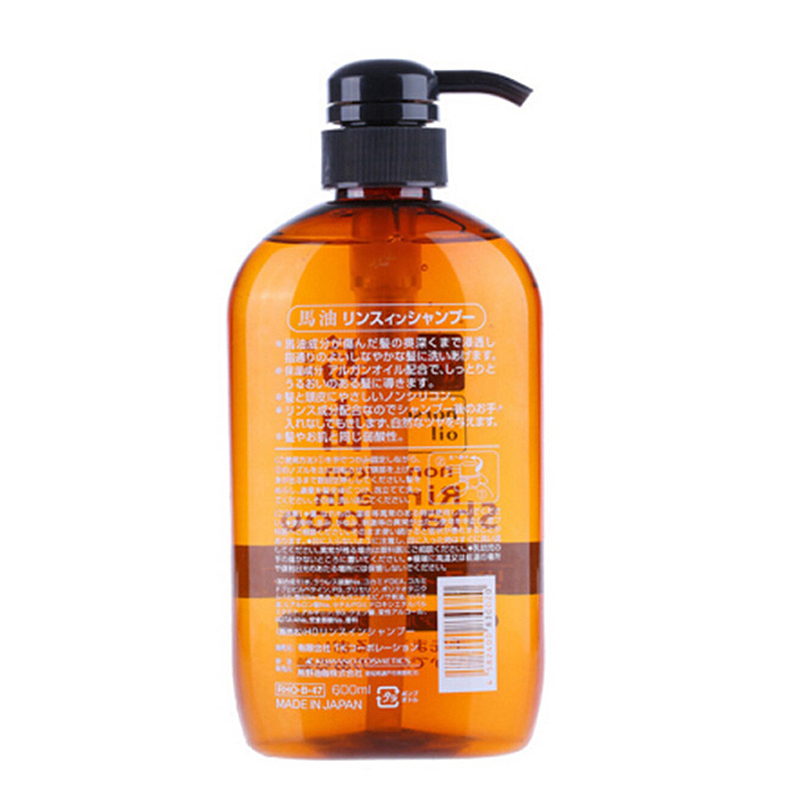 熊野油脂 无硅马油洗发水护发素二合一 600ml