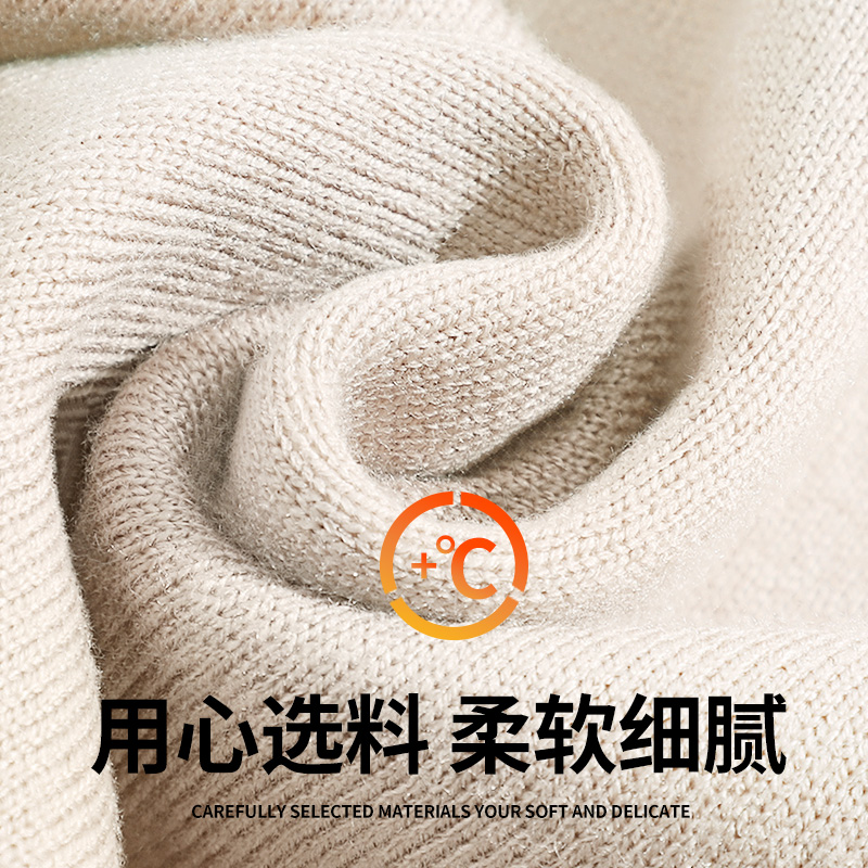 啄木鸟毛衣男款秋冬季2024新款加绒加厚打底衫毛线衣男士针织衫男高清大图