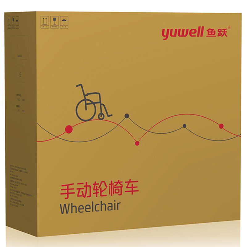 鱼跃(yuwell)轮椅H058B钢管加固软座护理带座便可折叠老人坐便轮椅车皮革护理型高清大图